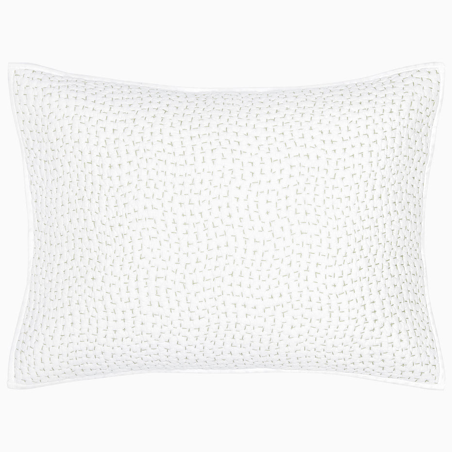 Organic Hand Stitched Sage Sham by John Robshaw