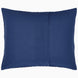 A hand-quilted Velvet Indigo Quilt pillow with a pocket, crafted by Indian artisans using velvet fabric, made by John Robshaw.