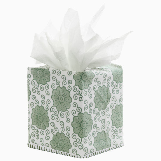 Damini Sage Tissue Box Cover by John Robshaw