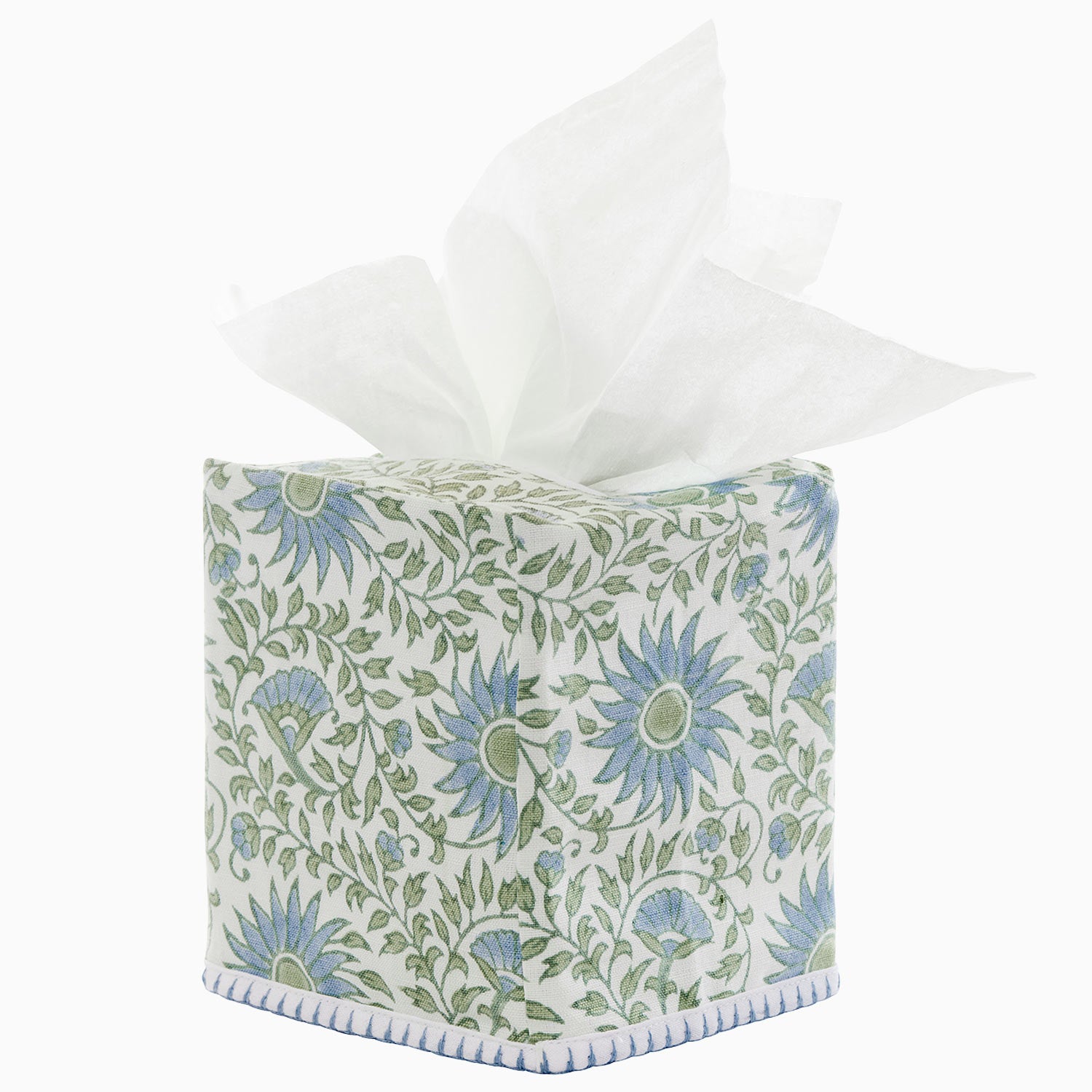 Luvika Light Indigo Tissue Box Cover by John Robshaw