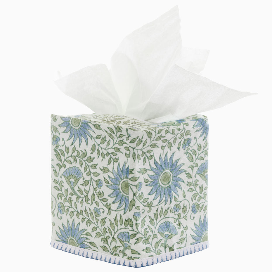 Luvika Light Indigo Tissue Box Cover by John Robshaw