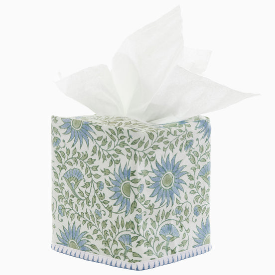 Luvika Light Indigo Tissue Box Cover by John Robshaw