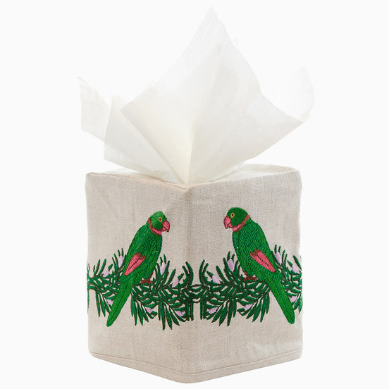 Parrots In Love Tissue Box Cover by John Robshaw