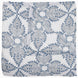 Folded John Robshaw's Dasati Lapis Quilt, featuring a blue and gray geometric leaf pattern on a white background, crafted from cotton voile.