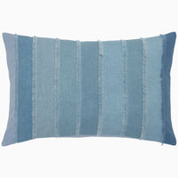 Fringed Light Indigo Kidney Pillow - High Quality Image of 