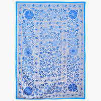Blue Flowers Suzani Blanket - High Quality Image of 