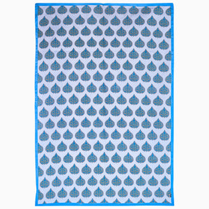 Green Vines With Blue Suzani Blanket