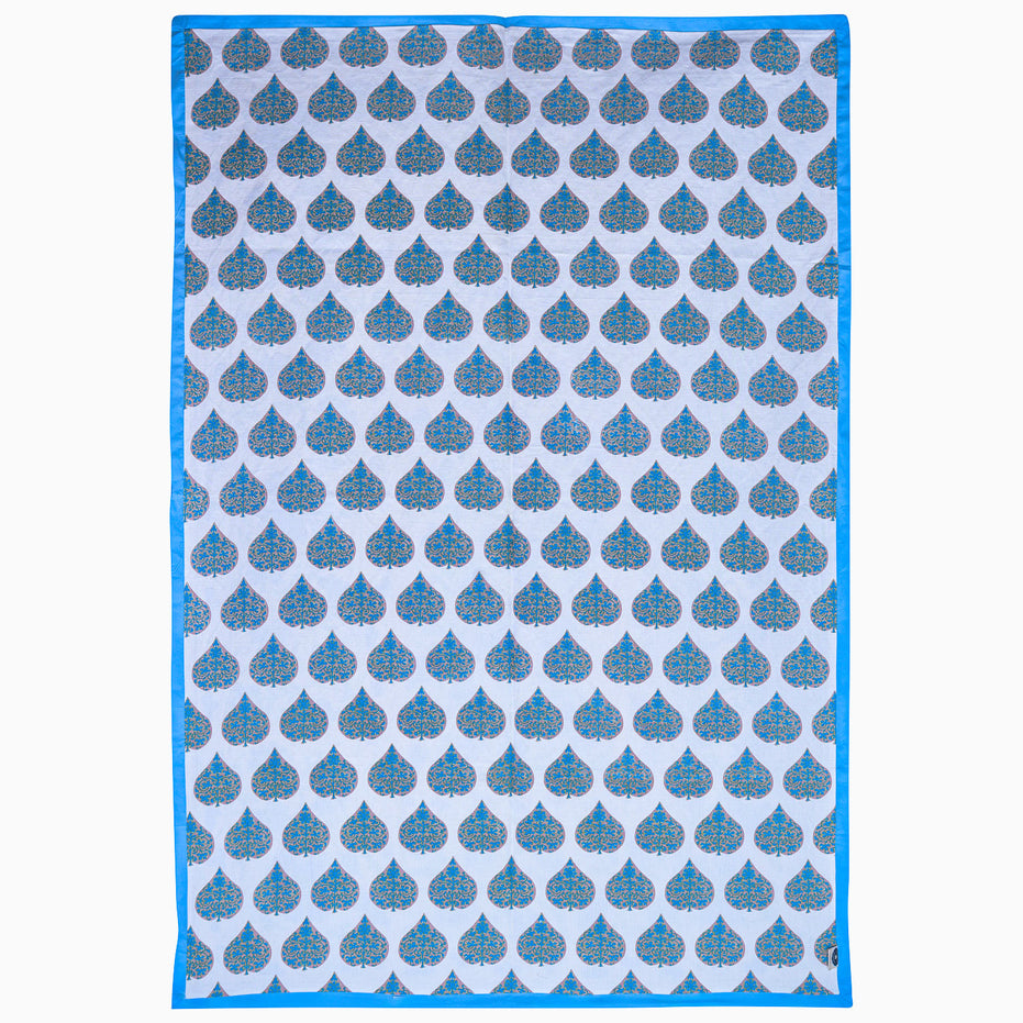 Green Vines With Blue Suzani Blanket
