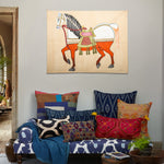 White Horse With Orange Undercoat Left Tapestry - 32114419269678