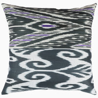 Black / Purple Ikat Pillow - High Quality Image of 