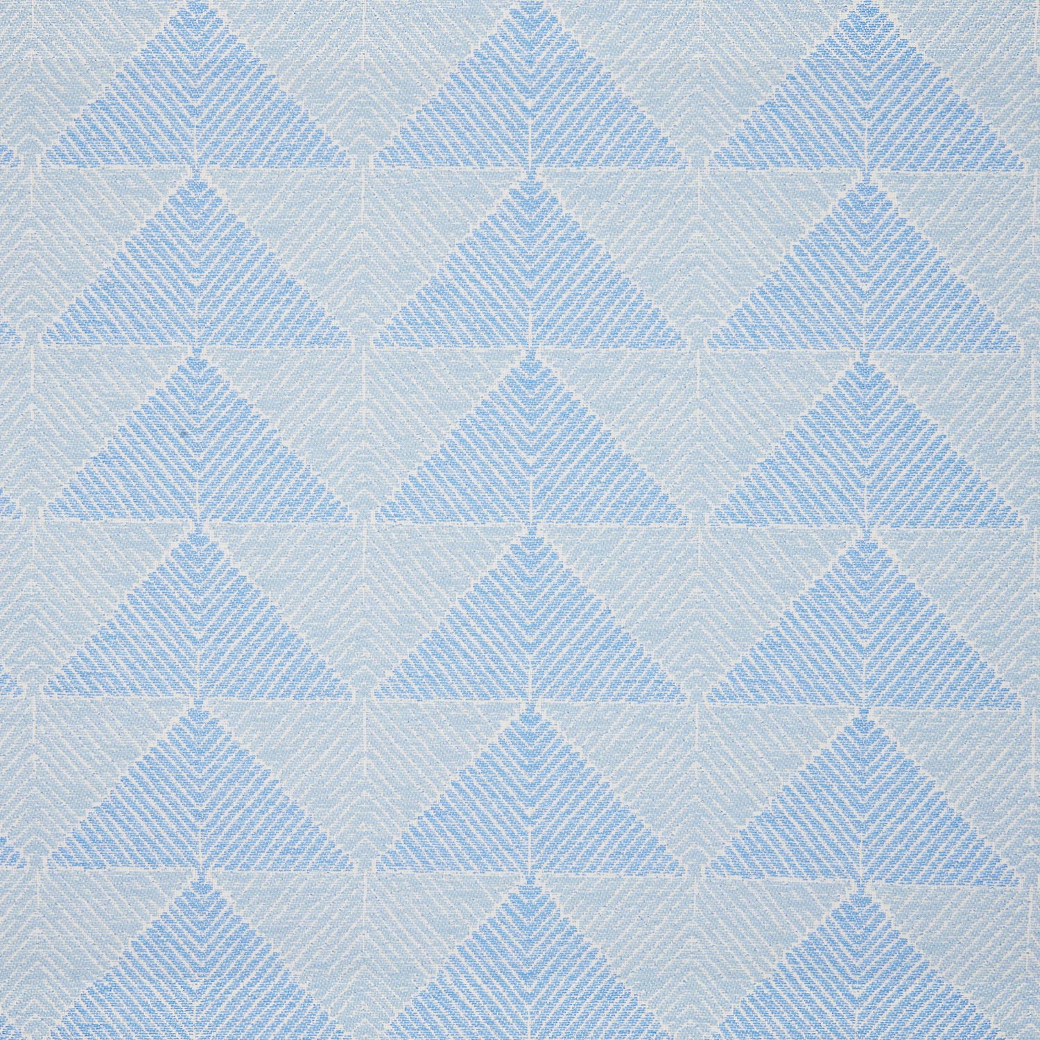 A Farzu Light Azure Performance Fabric with triangles, perfect for indoor and outdoor use, by John Robshaw.