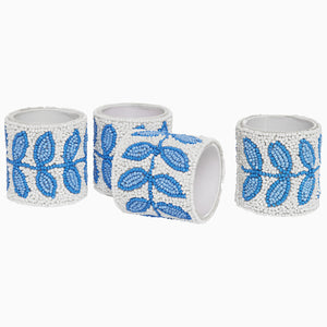 Aadi Azure Beaded Napkin Rings (Set of 4)