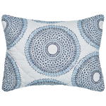 A handcrafted Lapis Quilt pillow with a circular pattern from John Robshaw. - 13829859835950