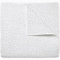 Organic Hand Stitched Gray Quilt - High Quality Image of 