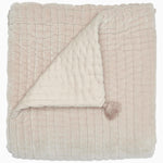 A Velvet Sand Throw blanket hand quilted by Indian artisans, featuring a John Robshaw tassel. - 29302499475502