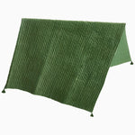 A Velvet Moss Throw hand quilted by Indian artisans, with tassels on it and made by John Robshaw. - 29302498557998