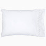 A white pillow with Stitched Sand Organic Sheets by John Robshaw on a white background. - 29299685195822