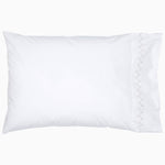 A white pillow with Stitched Sand Organic Sheets by John Robshaw on a white background. - 29299685195822
