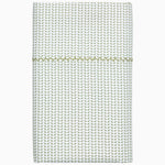 A Cinde Sage Organic Sheet Set made from 100% cotton percale, featuring a white and gold chevron pattern, by John Robshaw. - 29299589152814