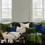 A living room with John Robshaw's Velvet Indigo Throw pillows. - 29302486171694