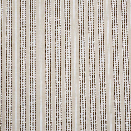 A close up of a John Robshaw Sancara Sand Fabric, beige and brown striped block print fabric.