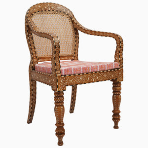 Bone Inlay Cane Chair