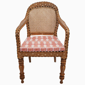 Bone Inlay Cane Chair
