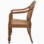A John Robshaw Bone Inlay Cane Chair with a rattan seat. - 29413896290350