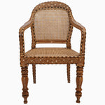 A John Robshaw Bone Inlay Cane Chair with a wooden frame and a cane seat, made of Indian hard wood. - 29413896159278
