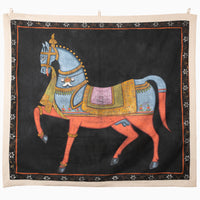 Dancing Horse on Black Tapestry - High Quality Image of 