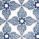 A Diba Light Indigo Fabric by John Robshaw, hand block printed with a blue and white paisley pattern, featuring the protective symbol of nazar.