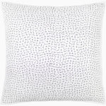 A black and white pillow with hand stitched details. - 28009911353390