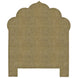 A Custom Bihar Headboard by John Robshaw with a handmade carved design.
