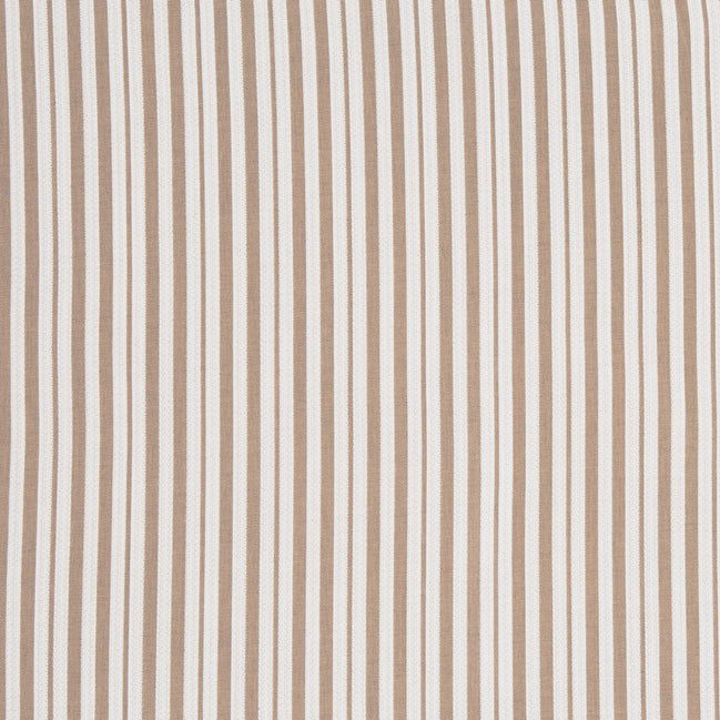 An image of a John Robshaw Gent Stripe Sand Performance Fabric pillow with beige and white stripes.