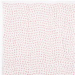A white piece of Organic Hand Stitched Lotus Quilt paper with hand-stitched red and white lines on it. - 28009917612078