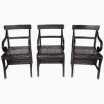 A set of three John Robshaw Cane Library Chairs with cane backs. - 28892258861102