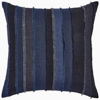 Fringed Indigo Decorative Pillow - High Quality Image of 