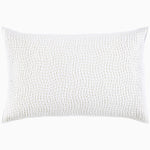 A white pillow with hand stitching and organic cotton voile coverlets, featuring the Organic Hand Stitched Sand Quilt by John Robshaw. - 28009904439342