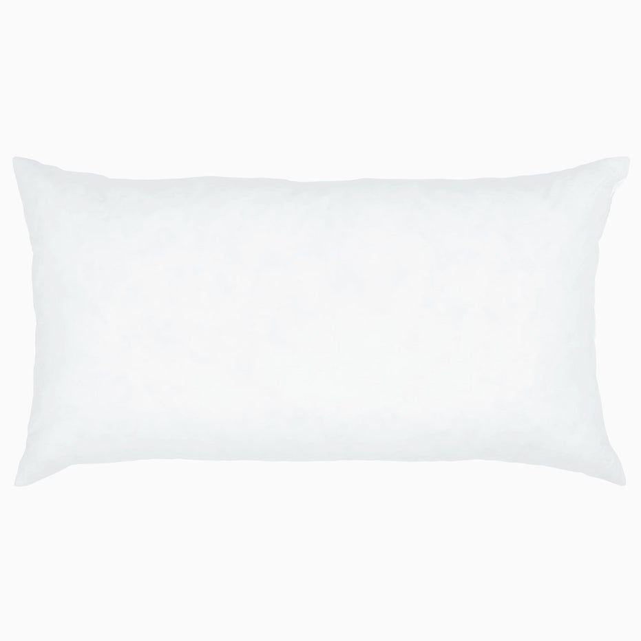 A hypo-allergenic John Robshaw white Insert for 17 x 32 Pillow.