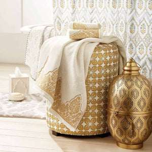 Nadir Pearl White/ Gold Bath Towel