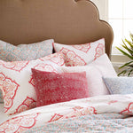 A bed with Stitched Coral Organic Sheets from John Robshaw. - 15346861604910