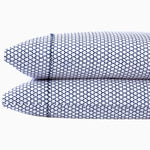 A pair of Kesar Indigo Organic Sheet Set pillowcases made with organic cotton from John Robshaw. - 30253941391406