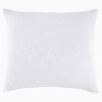 A comfortable John Robshaw Woven White King Euro pillow on a fabric background.
