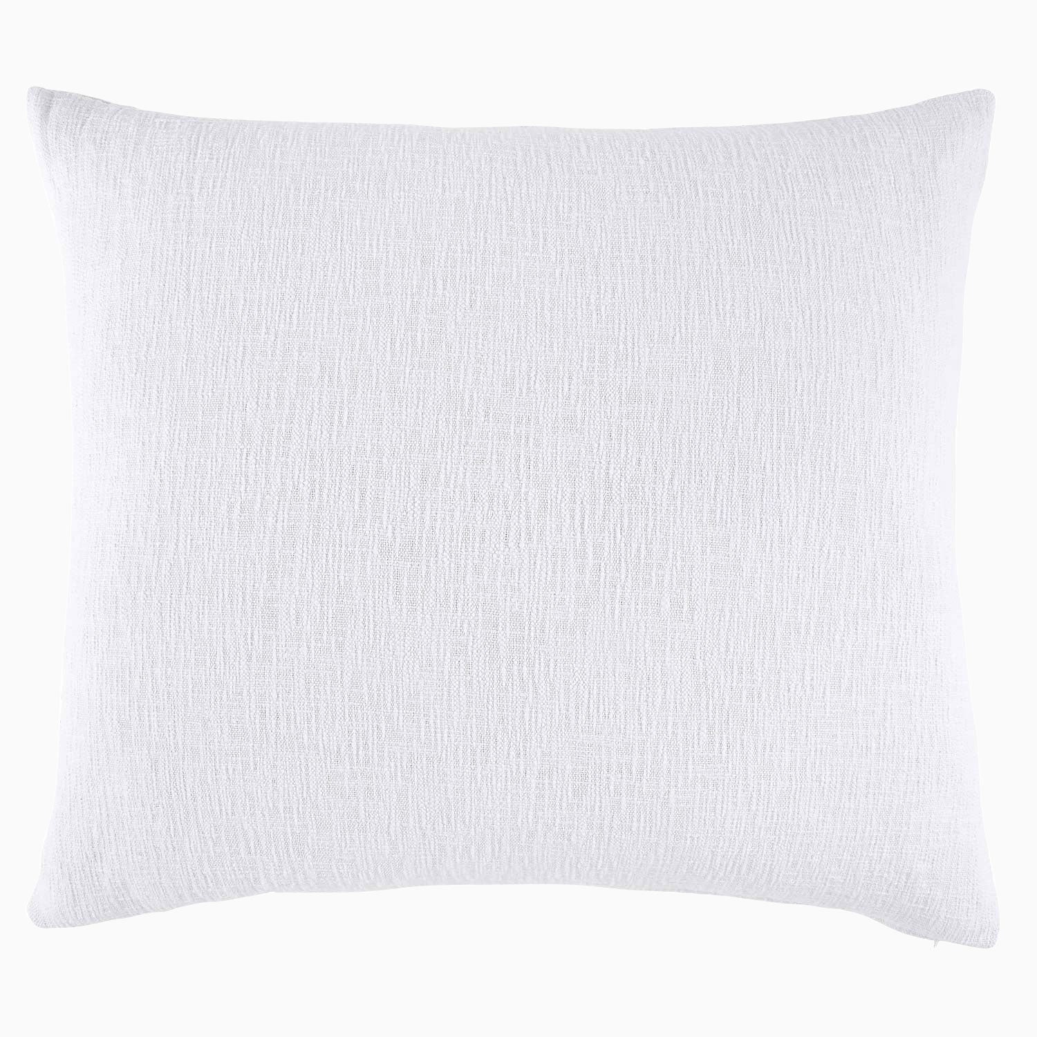 A comfortable John Robshaw Woven White King Euro pillow on a fabric background.