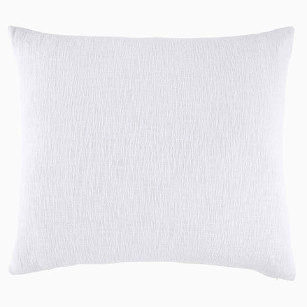 A comfortable John Robshaw Woven White King Euro pillow on a fabric background.
