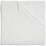 A John Robshaw Organic Hand Stitched Moss Quilt with hand stitched, gold dots on it. - 28214844817454