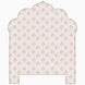 A John Robshaw handmade pink and gold floral pattern on a white background for the Custom Bihar Headboard.