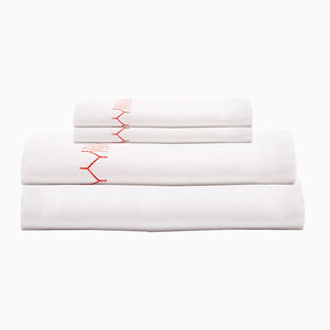 Stitched Coral Organic Sheet Set