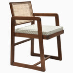 A John Robshaw Large Box Chair in Bindi Clay with a wicker seat. - 29410421768238