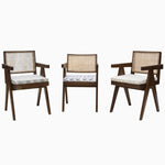 Vintage John Robshaw wooden chairs with woven seats. - 29410469380142